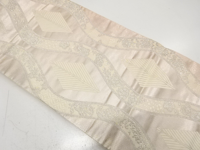 アンティーク　立涌に若松模様織り出し袋帯（材料）